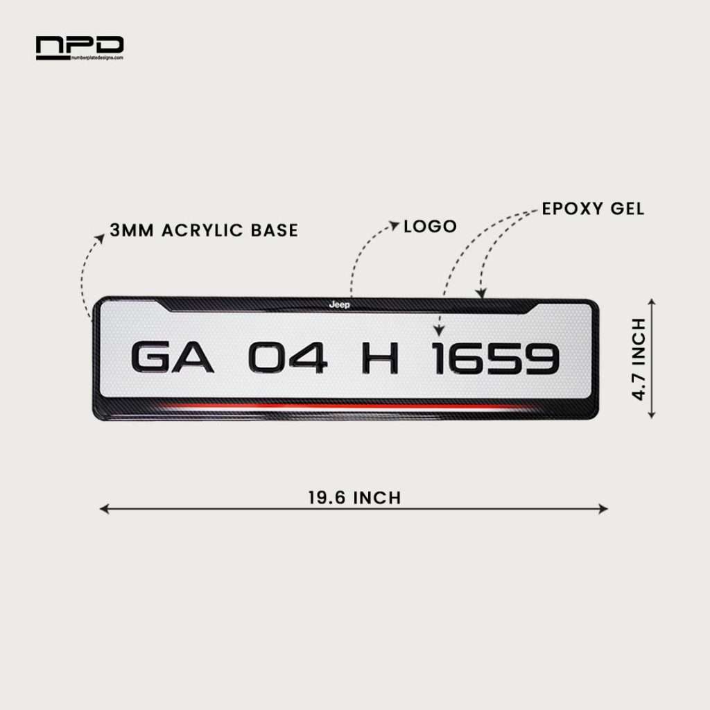 Car Gel Number Plate - JEEP