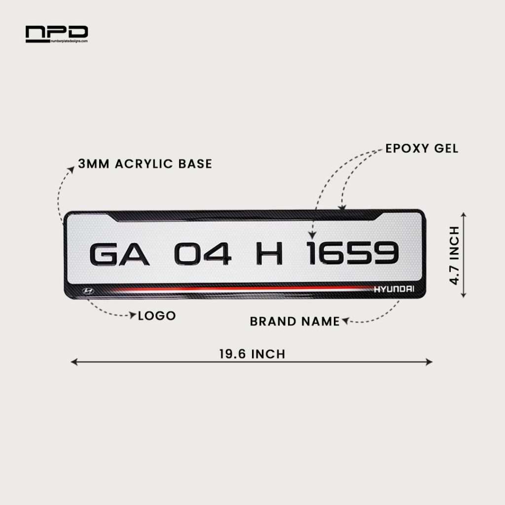 Car Gel Number Plate - Hyundai
