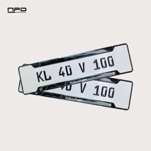 Volkswagen Premium Acrylic Gel Number Plate with Custom Logo & Honeycomb Design