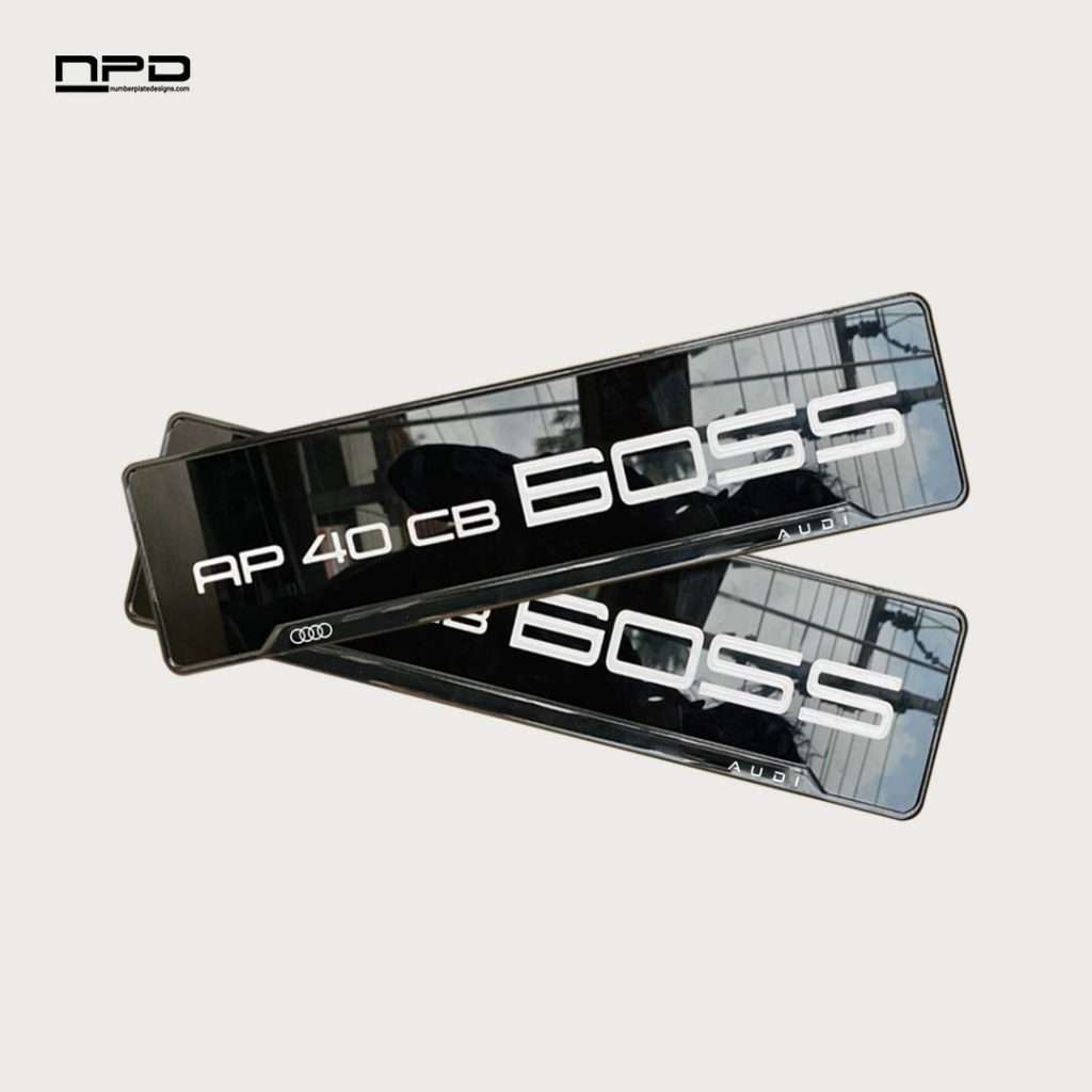 Custom Gel Number Plate with Acrylic Base – AUDI Style | Premium Gloss Finish