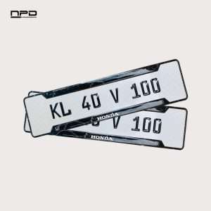 Honda Premium Acrylic Gel Number Plate with Custom Logo & Honeycomb Design