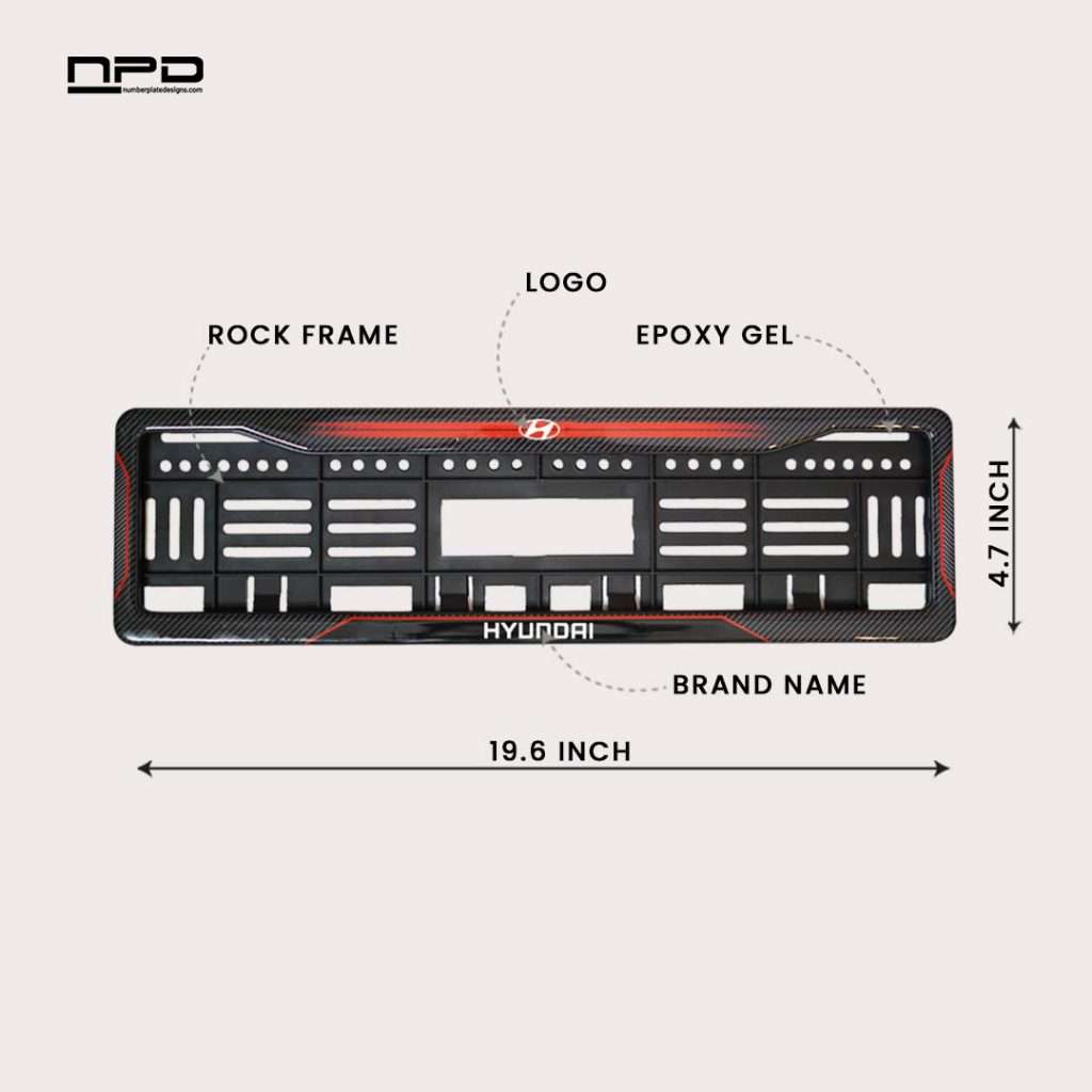 Customized Premium Car Number Plate Rock Gel Frame with Logo