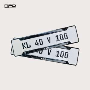 BMW Premium Acrylic Gel Number Plate with Custom Logo & Honeycomb Design