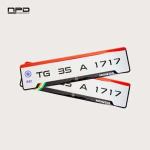 Premium Honda Gel Number Plate with 3MM Acrylic Base & Honeycomb Reflective Finish
