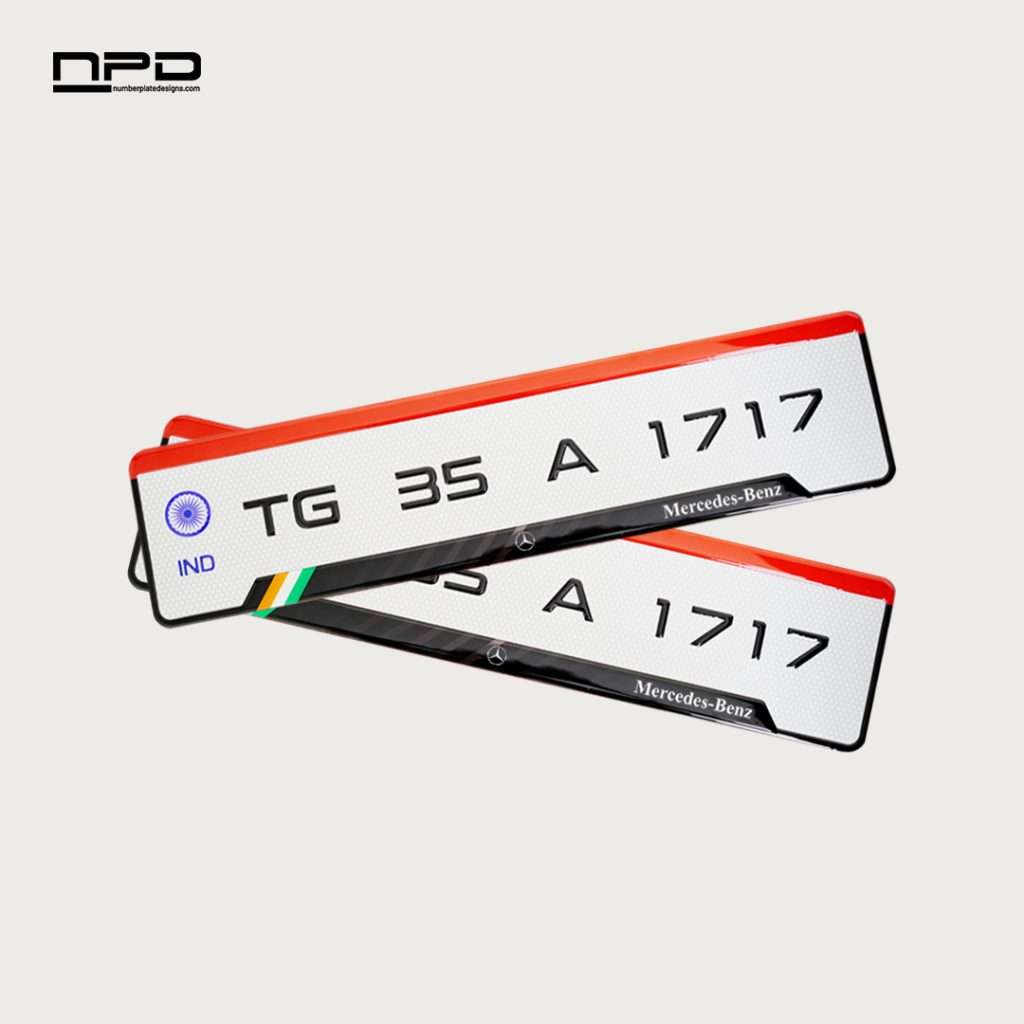 Premium Benz Gel Number Plate with 3MM Acrylic Base & Honeycomb Reflective Finish