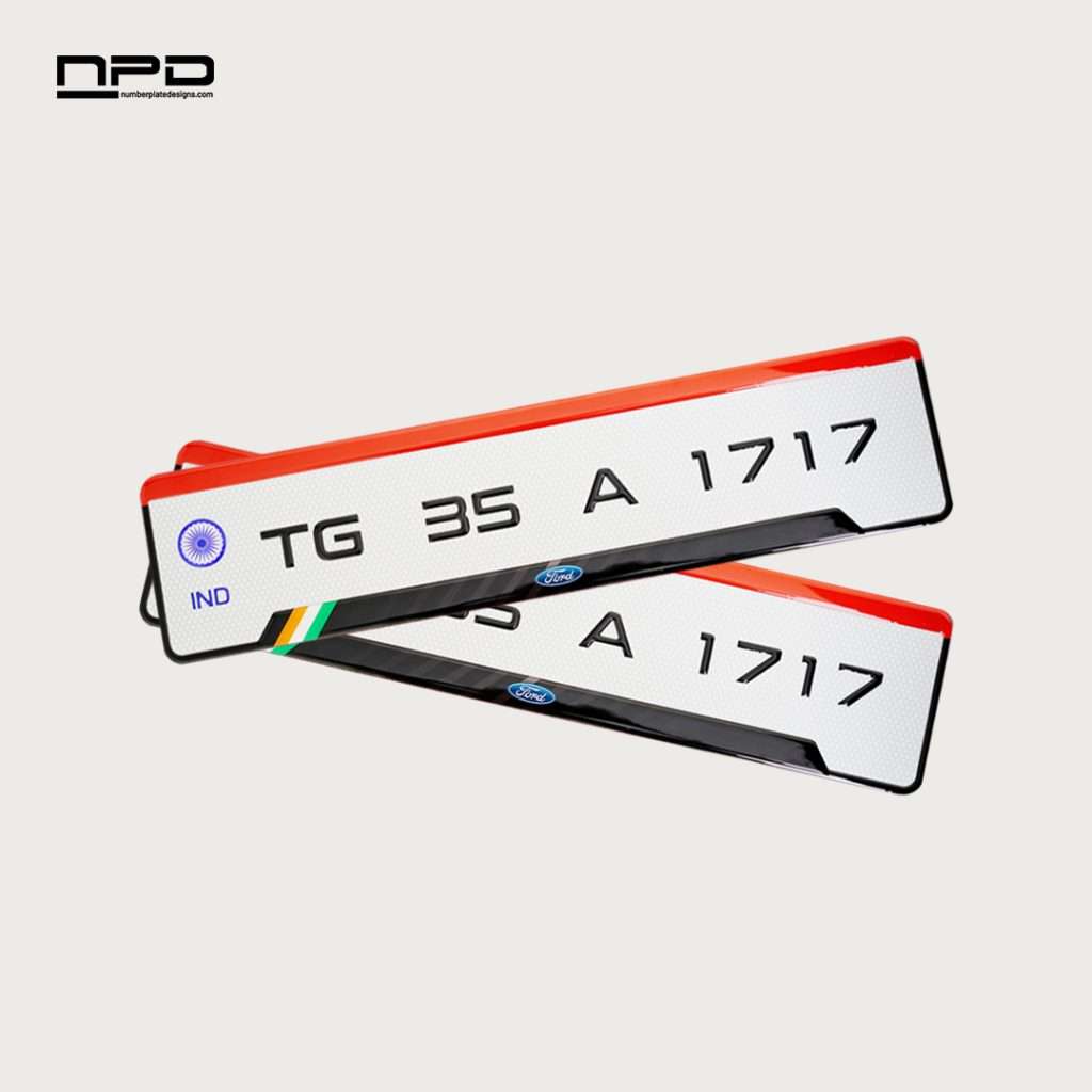 Premium Ford Gel Number Plate with 3MM Acrylic Base & Honeycomb Reflective Finish