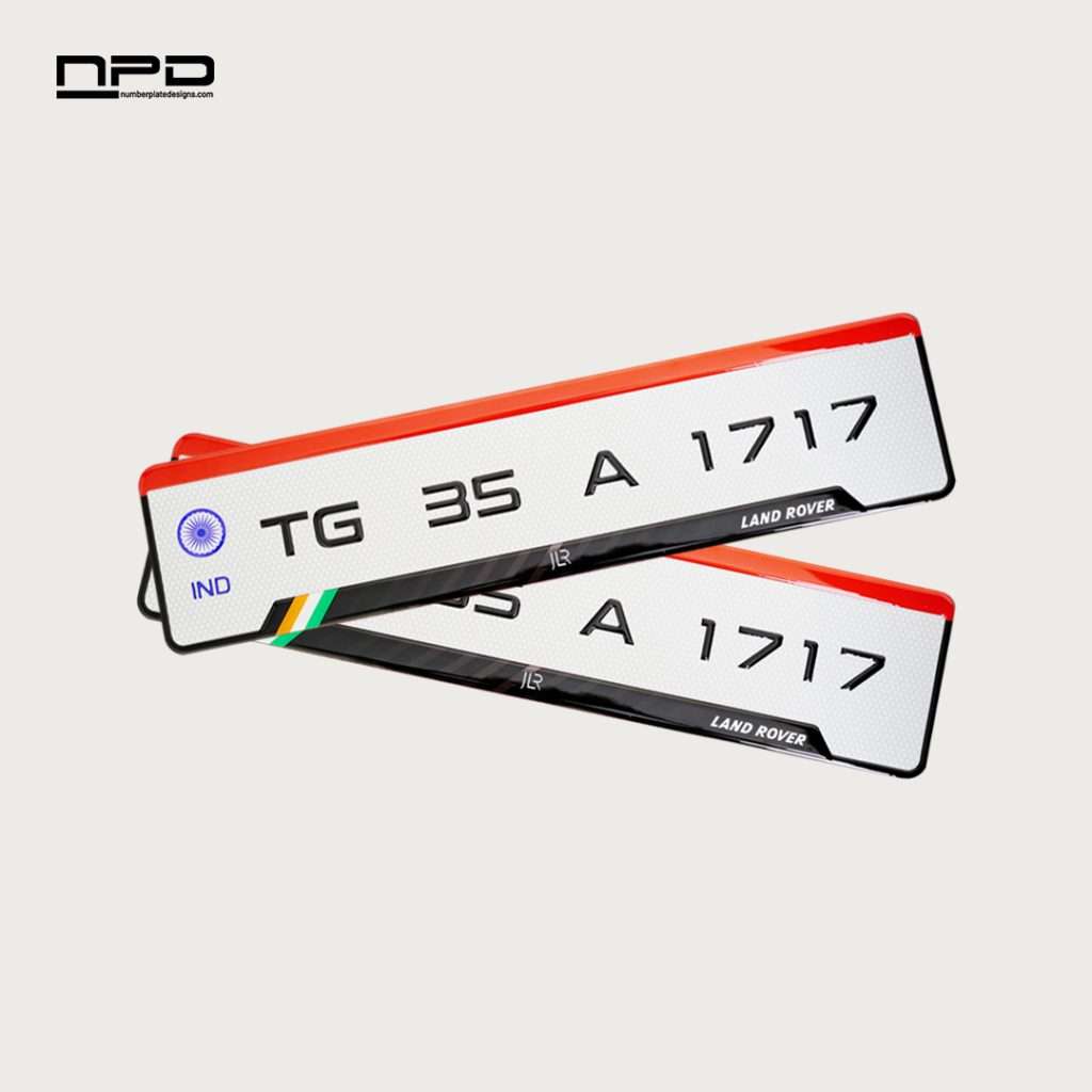 Premium Land Rover Gel Number Plate with 3MM Acrylic Base & Honeycomb Reflective Finish