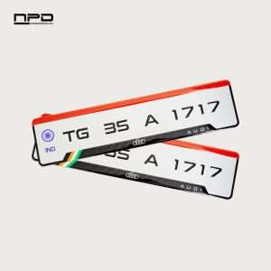 Premium Audi Gel Number Plate with 3MM Acrylic Base & Honeycomb Reflective Finish