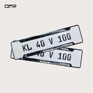 NISSAN Premium Acrylic Gel Number Plate with Custom Logo & Honeycomb Design