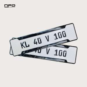 LEXUS Premium Acrylic Gel Number Plate with Custom Logo & Honeycomb Design