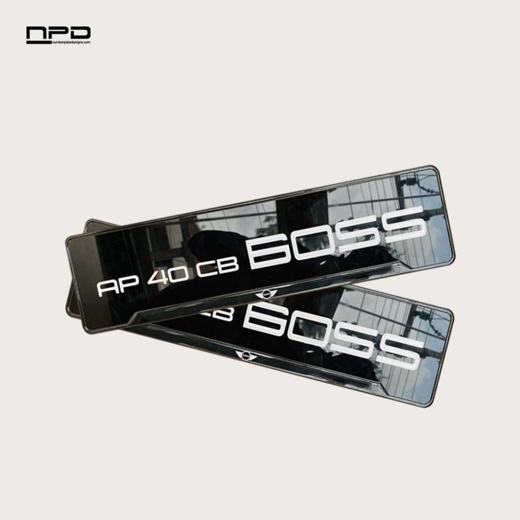 Custom Gel Number Plate with Acrylic Base – MINI Cooper Style | Premium Gloss Finish