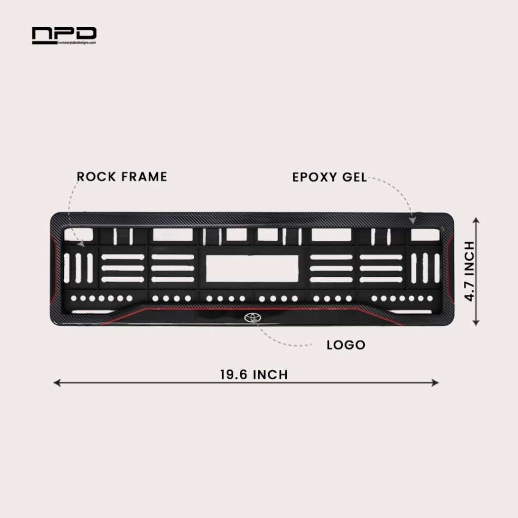 Customizable Number Plate Gel Frame For All Car Brands - Rock