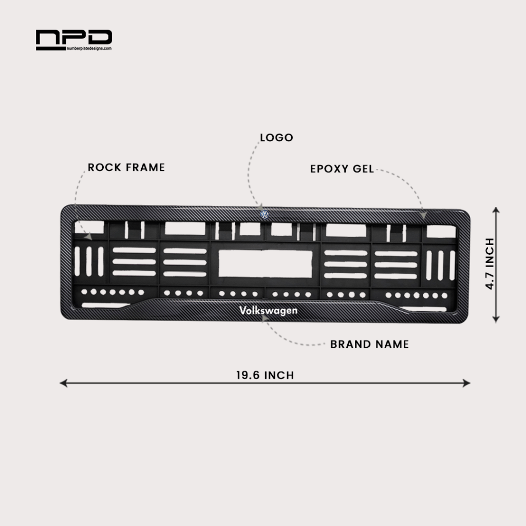 Customizable Gel Number Plate Frame for All Car Brands - Rock