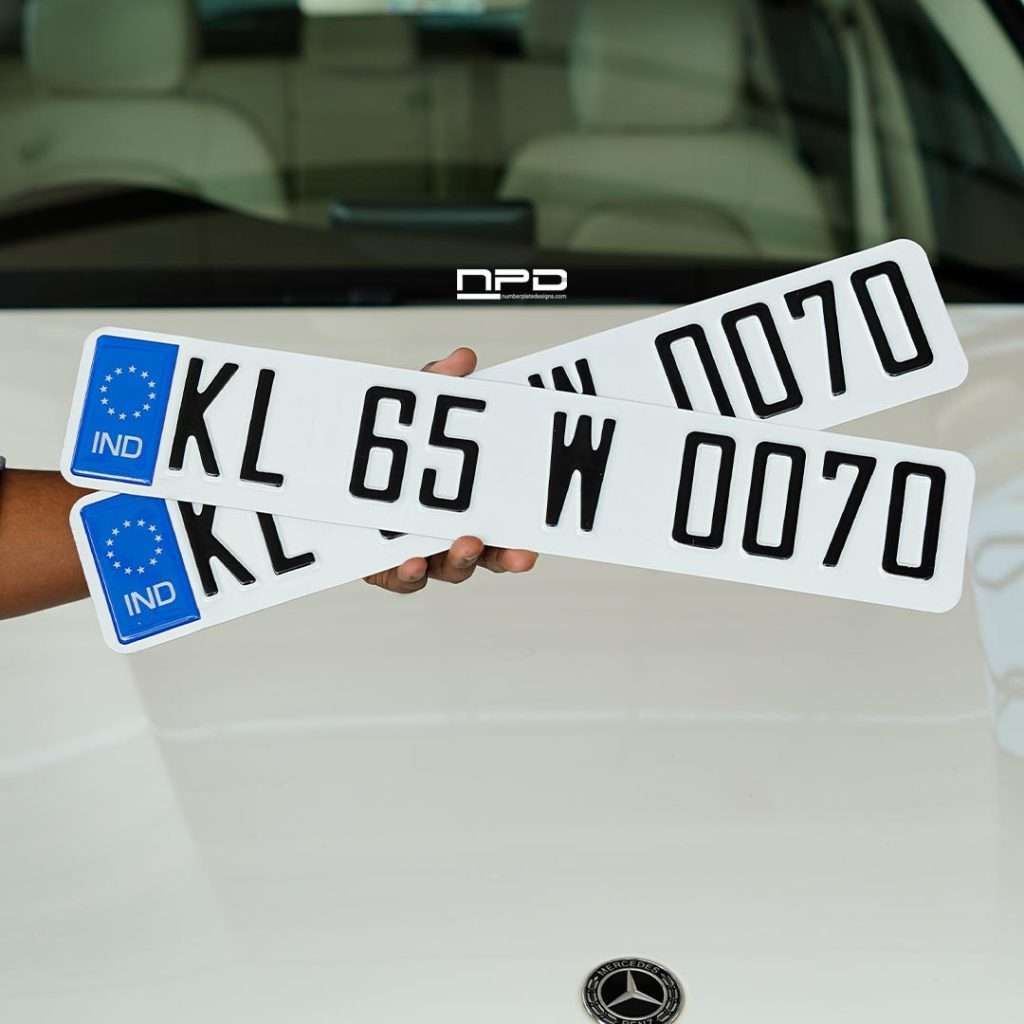 Premium Aluminium IND Number Plate – Traffic Font (20 x 3.5 inch Long Size)