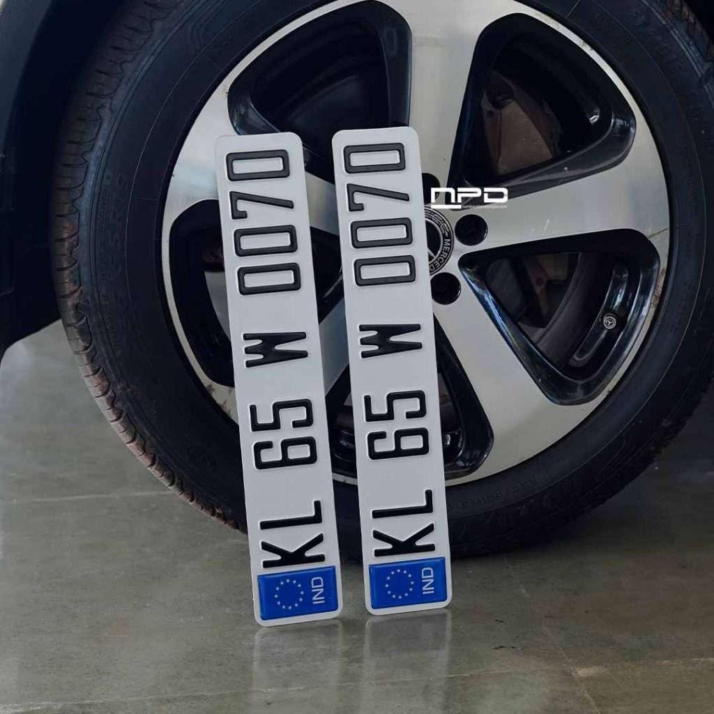 Premium Aluminium IND Number Plate – Traffic Font (20 x 3.5 inch Long Size)