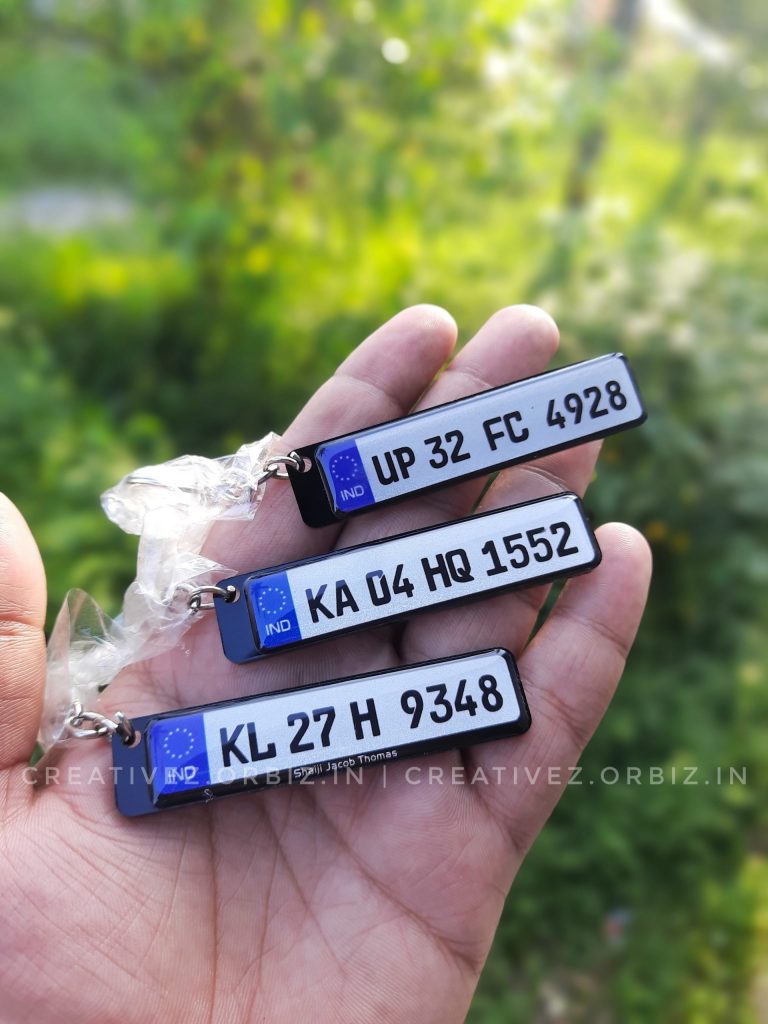 IND GEL NUMBER PLATE KEYCHAIN NPD